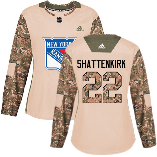Adidas Rangers #22 Kevin Shattenkirk Camo Authentic Veterans Day Women's Stitched NHL Jersey